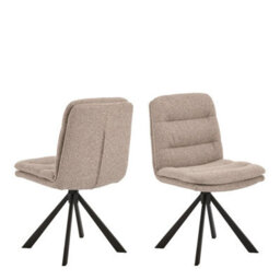 Wyld Haus Set Of 2 Havdrup Beige Alea Fabric Swivel Dining Chairs - thumbnail 2