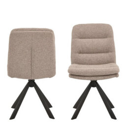 Wyld Haus Set Of 2 Havdrup Beige Alea Fabric Swivel Dining Chairs - thumbnail 3