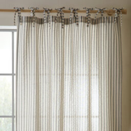 Pineapple Elephant Zanzibar Woven Stripe 140X229Cm Voile Curtain Panel Grey - thumbnail 2