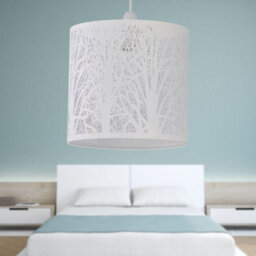 First Choice Lighting Set Of 2 Forest - White Cut Out Pendant Shades - thumbnail 5