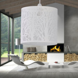 First Choice Lighting Set Of 2 Forest - White Cut Out Pendant Shades - thumbnail 4