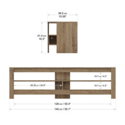 "Avf Calibre 1.4M Tv Stand, For Tvs Up To 65"" - Rustic Sawn Oak" - thumbnail 3