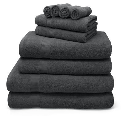 Velosso Luxury 100% Egyptian Cotton Towels 550Gsm Soft & Absorbent Cotton Towels Charcoal - Hand Towel