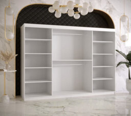 Arte Ramiro Ii Contemporary 3 Sliding Door Wardrobe 9 Shelves 2 Rails White Matt (H)2000mm (W)2500mm (D)620mm - thumbnail 3