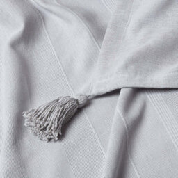 Homescapes Cotton Rajput Ribbed Silver Grey Throw, 150 X 200 Cm - thumbnail 5
