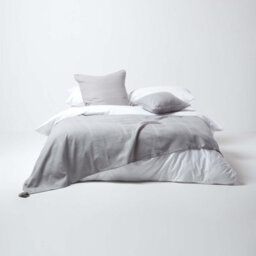 Homescapes Cotton Rajput Ribbed Silver Grey Throw, 150 X 200 Cm - thumbnail 3