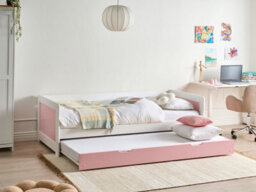 Beliani Trundle Bed Pine Wood Gravelines 90 X 200 Cm (Eu Single) Pink - thumbnail 2