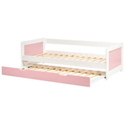 Beliani Trundle Bed Pine Wood Gravelines 90 X 200 Cm (Eu Single) Pink - thumbnail 5