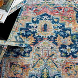Blue/multicolor Luxurious Traditional Persian Easy To Clean Floral Dining Room Bedroom And Living Room Rug-160Cm X 229Cm - thumbnail 5