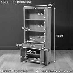 The Furniture Market Soho Oak Large Tall Bookcase With 2 Door Cupboard And Drawer - thumbnail 8