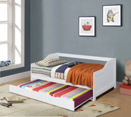 Comfy Living 3Ft Single White Wooden Trundle Bed - thumbnail 2