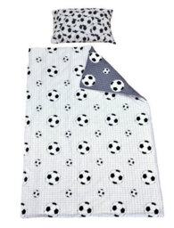 My Home Single Bed Size Football Duvet Cover Set White Grey Reversible - thumbnail 3
