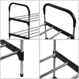 6 Tier Tall Shoe Rack Metal Portable Stand Space Saving Storage Organiser Shelf - thumbnail 3