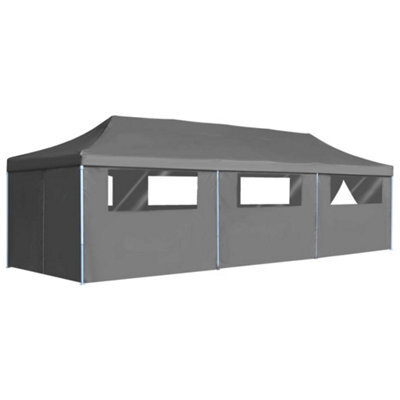 Berkfield Folding Pop-Up Party Tent With 8 Sidewalls 3X9 M Anthracite - image 1