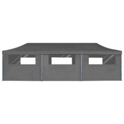 Berkfield Folding Pop-Up Party Tent With 8 Sidewalls 3X9 M Anthracite - thumbnail 3