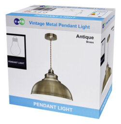 Long Life Lamps Company Industrial Vintage Ceiling Pendant Light Antique Brass Shade M003 - thumbnail 7