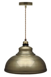 Long Life Lamps Company Industrial Vintage Ceiling Pendant Light Antique Brass Shade M003 - thumbnail 3