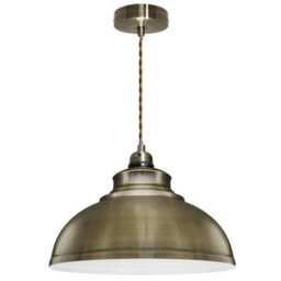 Long Life Lamps Company Industrial Vintage Ceiling Pendant Light Antique Brass Shade M003 - thumbnail 4
