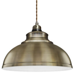 Long Life Lamps Company Industrial Vintage Ceiling Pendant Light Antique Brass Shade M003