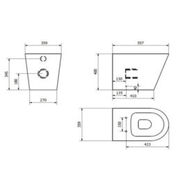 Rinse Bathrooms 1100mm Rh Basin L Shape Matte Blue Vanity Sink Unit Cabinet Storage Furniture + Toilet + Cistern - thumbnail 8