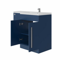 Rinse Bathrooms 1100mm Rh Basin L Shape Matte Blue Vanity Sink Unit Cabinet Storage Furniture + Toilet + Cistern - thumbnail 5