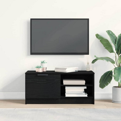 Berkfield Tv Cabinet Black Oak 80X35X36,5 Cm Engineered Wood - image 1