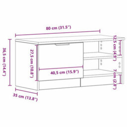 Berkfield Tv Cabinet Black Oak 80X35X36,5 Cm Engineered Wood - thumbnail 8