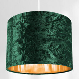 Happy Homewares Modern Green Crushed Velvet 10 Table/pendant Lampshade With Shiny Copper Inner - thumbnail 5