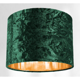 Happy Homewares Modern Green Crushed Velvet 10 Table/pendant Lampshade With Shiny Copper Inner - thumbnail 4