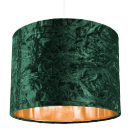 Happy Homewares Modern Green Crushed Velvet 10 Table/pendant Lampshade With Shiny Copper Inner - thumbnail 6