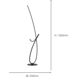 Loops 2 Pack Contemporary Black Led Floor Lamp - Modern Indoor Lighting For Home Decor - thumbnail 4
