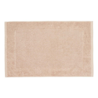 Homescapes Imperial Plain Cotton Stone Beige Bath Mat - image 1