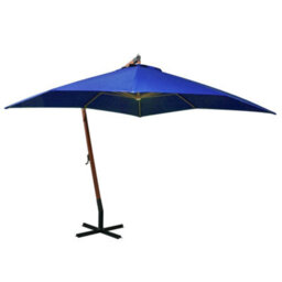 Berkfield Hanging Parasol With Pole Azure Blue 3X3 M Solid Fir Wood - thumbnail 1