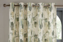 Sundour Bamford - Fully Lined Abstract Curtains - Eyelet - Polycotton (Fennel, Filled Cover - 18'' X 18'' (Single)) - thumbnail 2