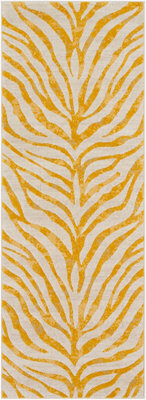 Livabliss City-Animal Print Yellow Beige Taupe Boho Zebra Pattern Living Dining Bedroom Rug 80 X 220 Cm Easy Care, Non Shedding - image 1