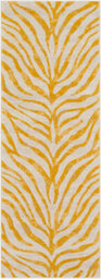 Livabliss City-Animal Print Yellow Beige Taupe Boho Zebra Pattern Living Dining Bedroom Rug 80 X 220 Cm Easy Care, Non Shedding - thumbnail 1