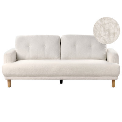 Beliani Sofa 3 Seater Tuve Boucle White - image 1