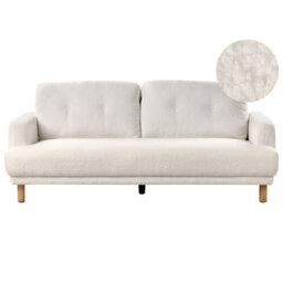 Beliani Sofa 3 Seater Tuve Boucle White - thumbnail 1