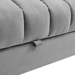 Living And Home Grey 3 Seat Sofa Bed Velvet Upholstered Couch Sofabed Convertible Sleeper - thumbnail 5