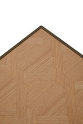 Orsina Brown Coffee Table, Oak Veneer Wooden Top With Brushed Brass Steel Frame, Sledge Base Coffee Table - thumbnail 2
