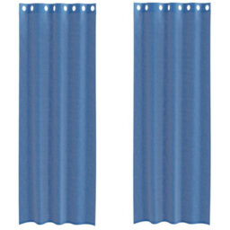 Berkfield Voile Curtains With Grommets 2 Pcs Royal Blue - thumbnail 2