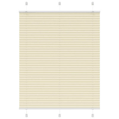Berkfield Pleated Blind Cream 110X150 Cm Fabric Width 109.4 Cm Polyester - image 1