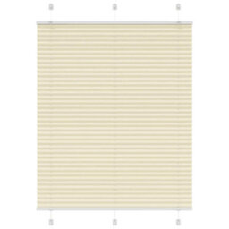 Berkfield Pleated Blind Cream 110X150 Cm Fabric Width 109.4 Cm Polyester - thumbnail 1