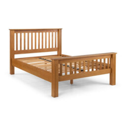 Julian Bowen Amsterdam 135Cm Double Light Oak High Footend Solid Oak Bed - thumbnail 4