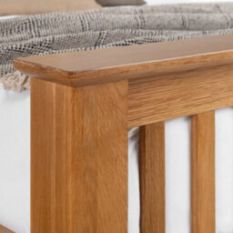 Julian Bowen Amsterdam 135Cm Double Light Oak High Footend Solid Oak Bed - thumbnail 6
