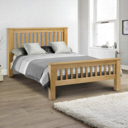 Julian Bowen Amsterdam 135Cm Double Light Oak High Footend Solid Oak Bed - thumbnail 2