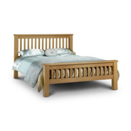 Julian Bowen Amsterdam 135Cm Double Light Oak High Footend Solid Oak Bed - thumbnail 3