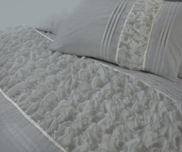 Homes & Linen Ruffled Diamond Lace Sequence Aurora Luxury Bedding Easy Care Polycotton Duvet Cover Set - thumbnail 2