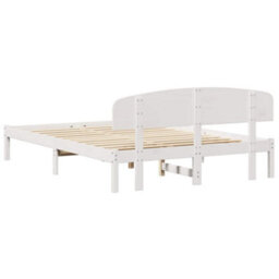 Berkfield Bed Frame With Headboard White 160X200 Cm Solid Wood Pine - thumbnail 8
