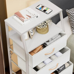 Chest Of Drawer 4 Drawer Storage Cabinet Bedroom Bedside Table White - thumbnail 5